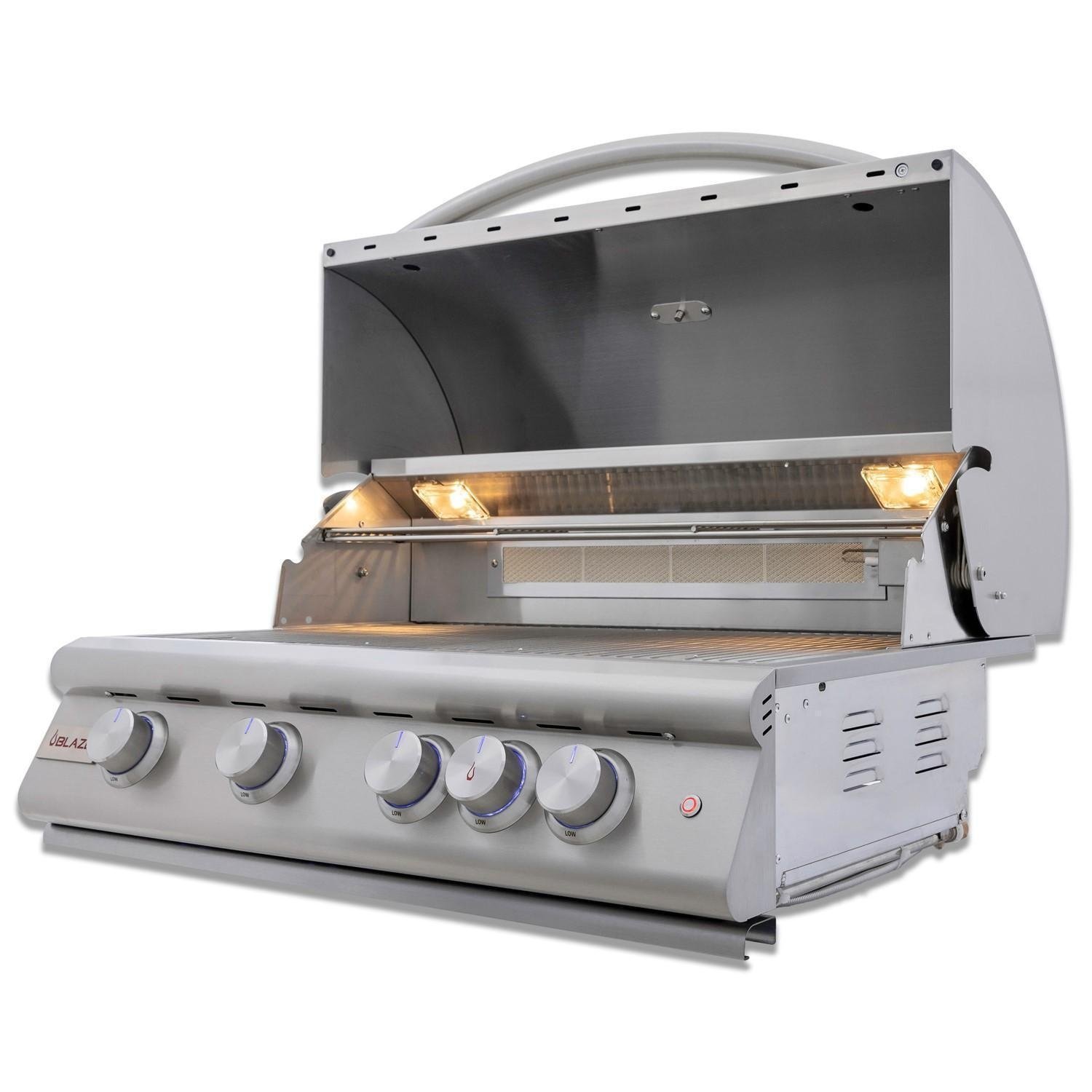 Blaze 6 Ft Island in Alaska Gray with NG LBM Grill and Trash Rollout - Image 3