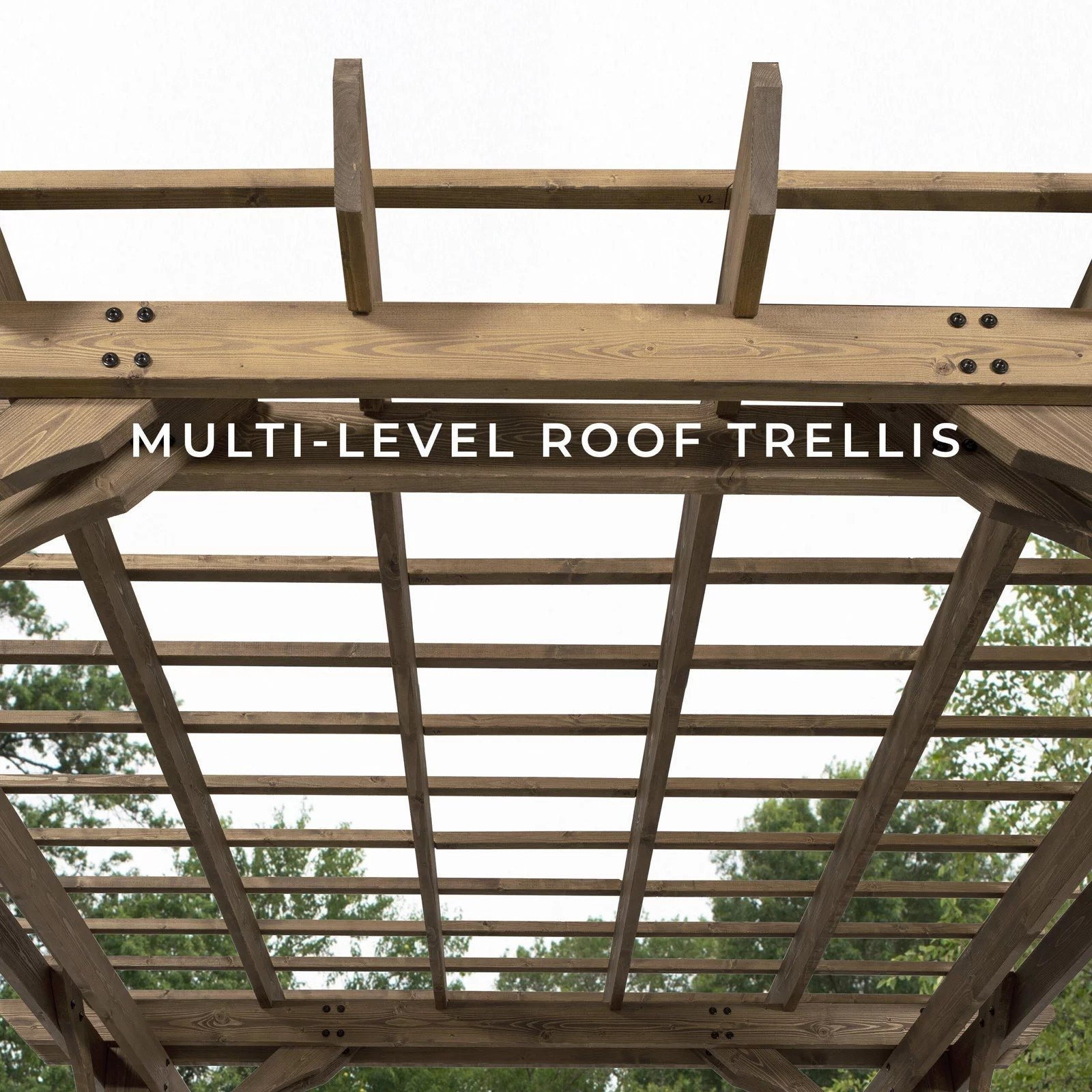 10 x 10 Fairhaven Pergola Rustic Finish - Image 5