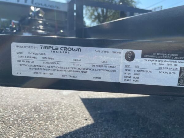 Triple Crown 5X10 Single Axle Utility Trailer | Black | U5X10G - Image 4