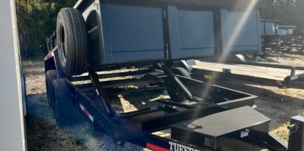 14 Foot Tuff Dump with Spreader Gate Gray Dump Trailer (TD-14S) - Image 3