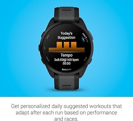 Garmin Forerunner 165, Running Smartwatch, Colorful AMOLED Display, Training Metrics and Recovery Insights, Black - Image 2