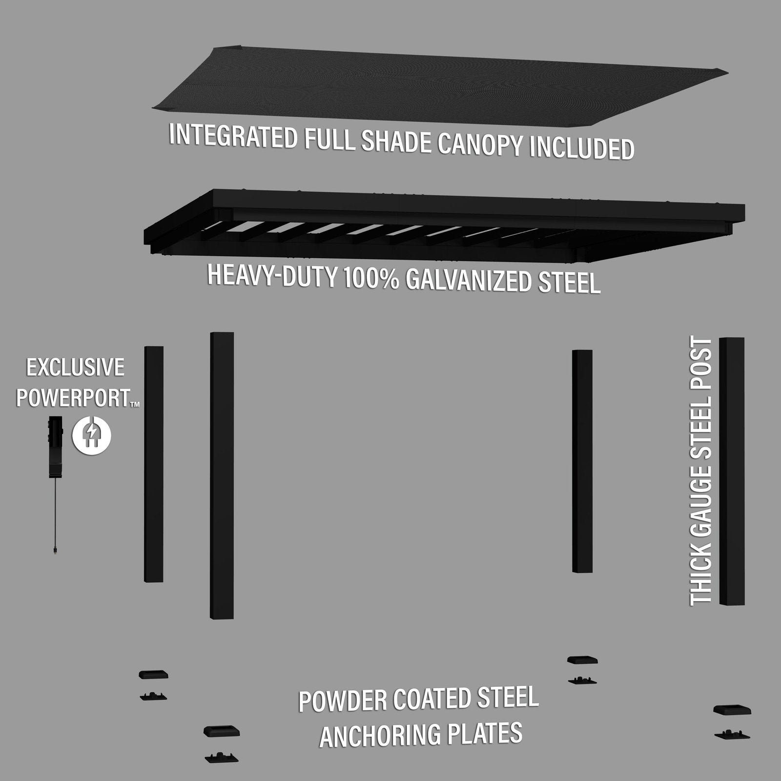 14×12 Trenton Modern Steel Pergola - Image 4