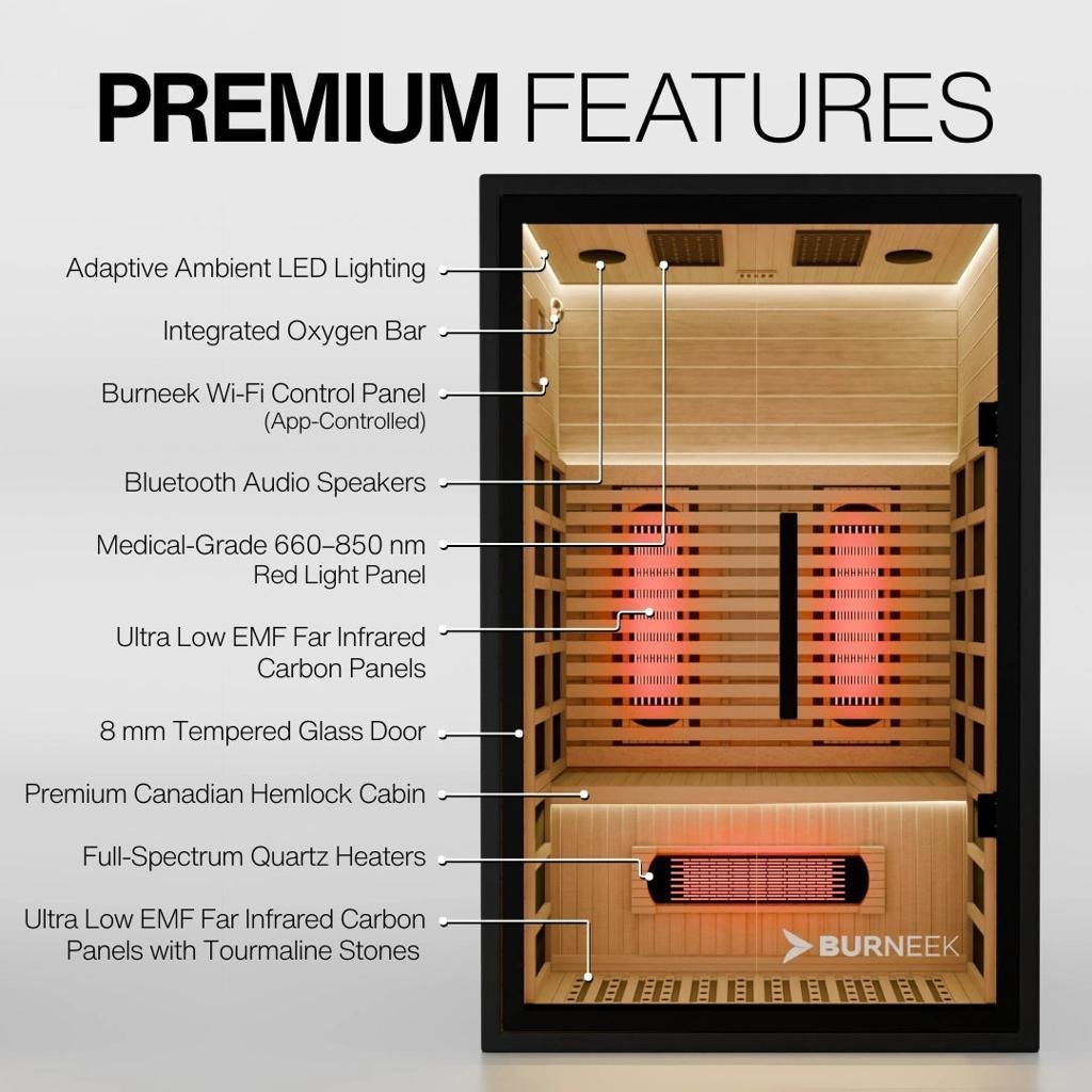 Burneek Onyxeek 4-Person Full-Spectrum Quartz Infrared Sauna - Image 4