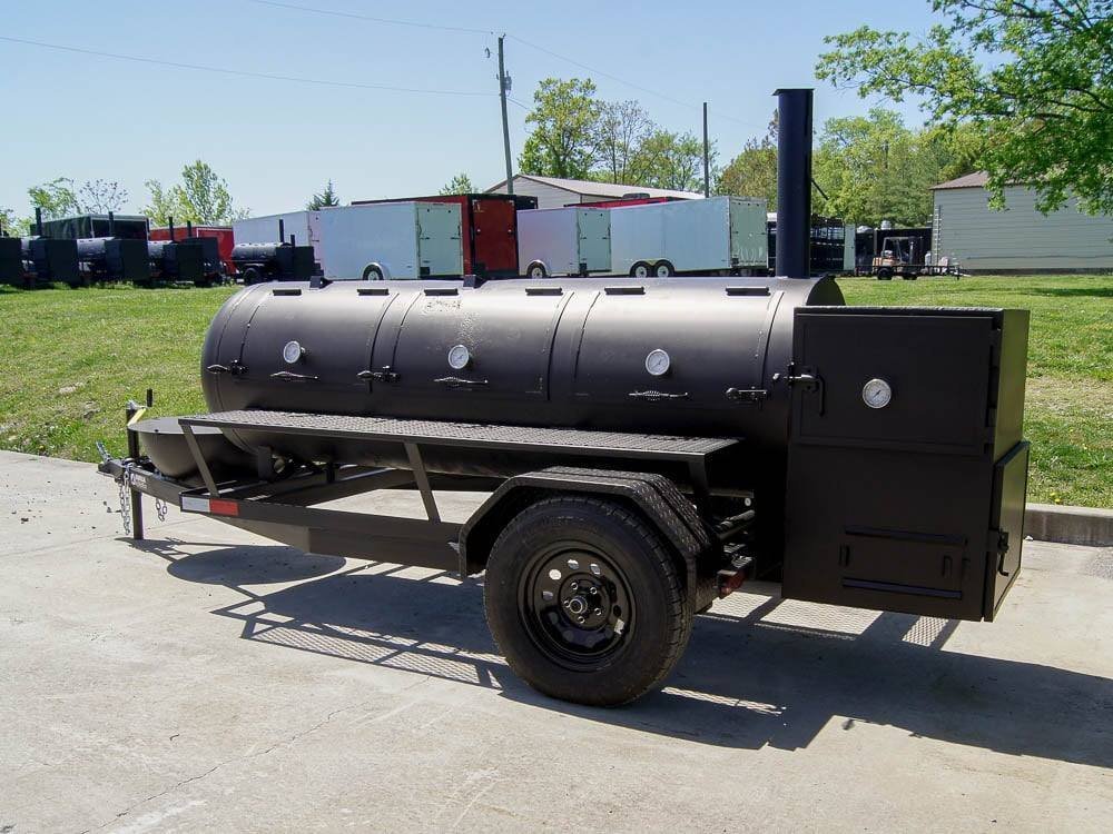 330 Gallon Pull Behind BBQ Smoker with Round Charcoal Grill 3500lb Axle - Image 4