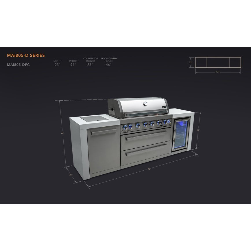 Mont Alpi 805 Deluxe Island with Fridge Cabinet - Image 2