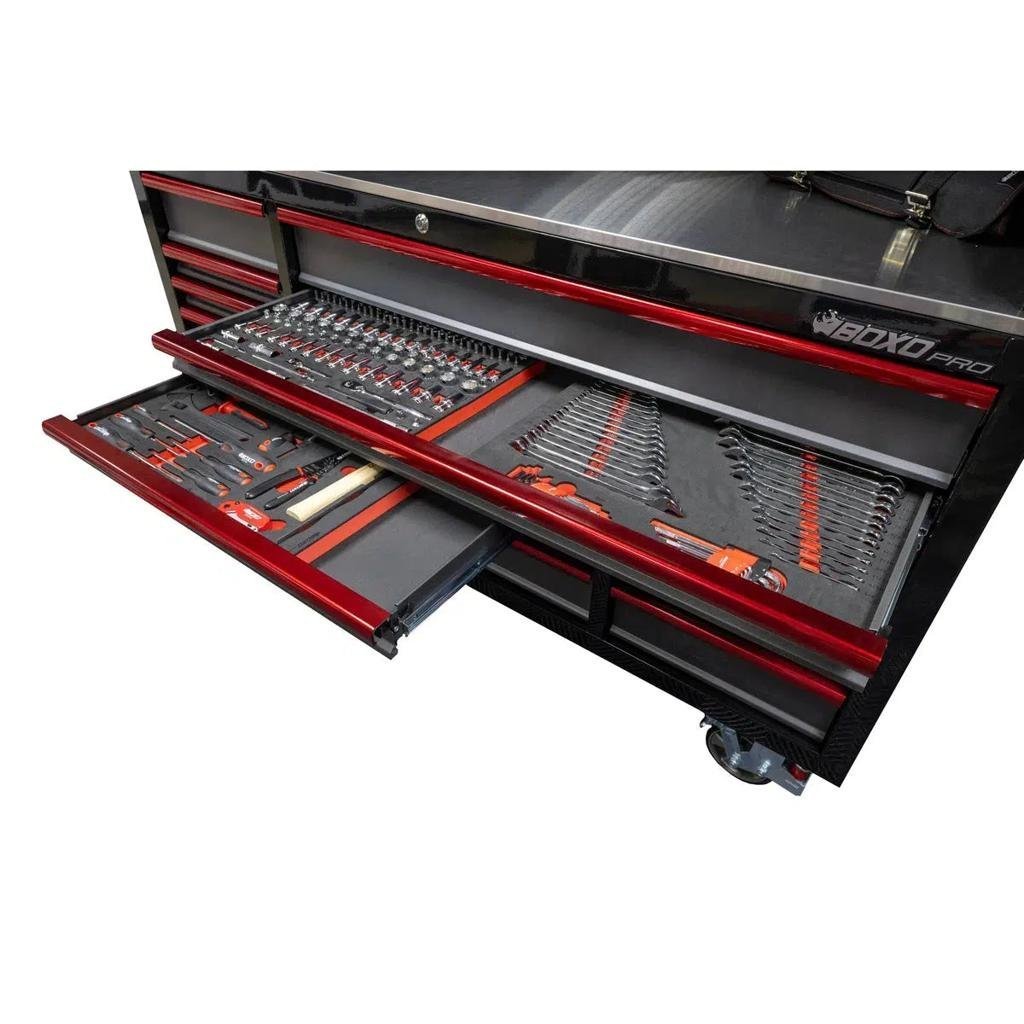 Pro Series | Loaded 53″ 20-Drawer Rolling Tool Box | White and Red - Image 4