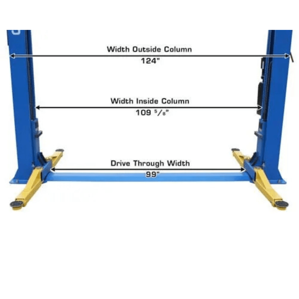 Atlas BP8000 8000 Lb. Capacity Low-Ceiling Baseplate 2-Post Car Lift - Image 6