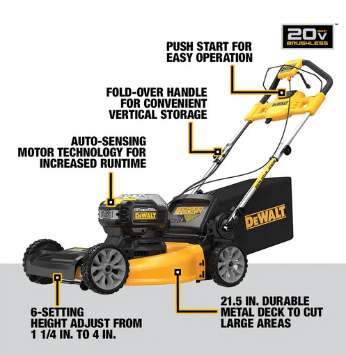 DEWALT 20V MAX Cordless Self-Propelled 21.5-Inch Lawn Mower and Outdoor Tool Combo Kit with Blower, Trimmer, and Saws - Image 3