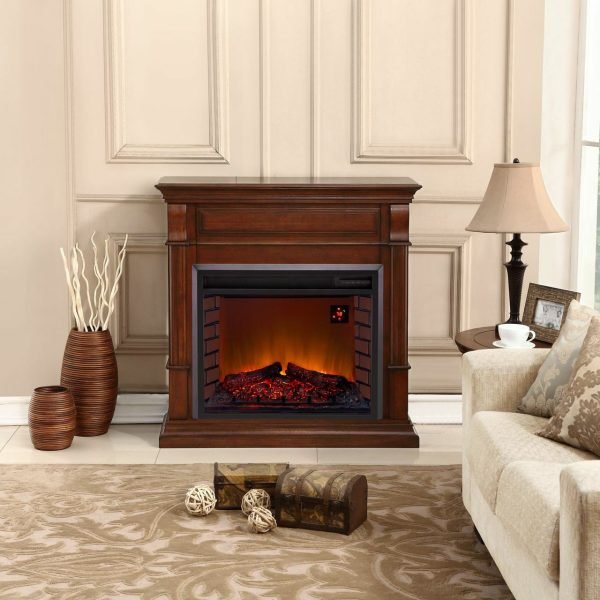 Duluth Forge Apple Spice Full Size Electric Fireplace with Wood Mantel - Image 5