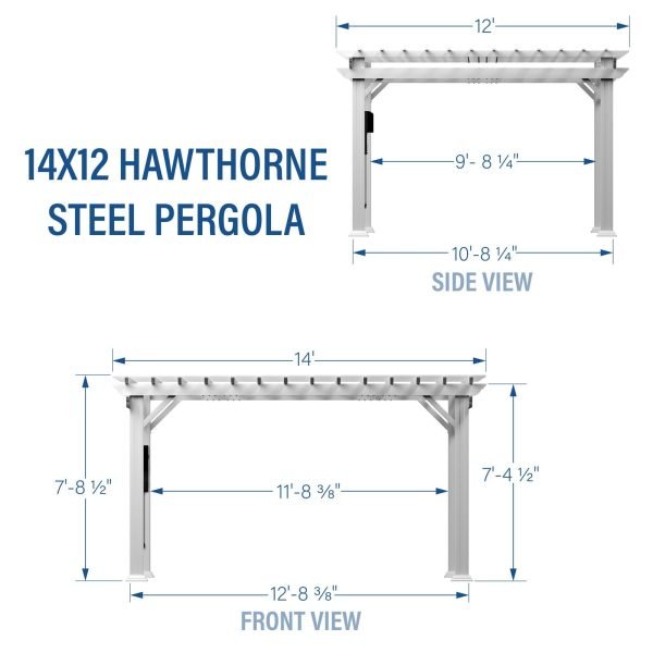Backyard Discovery Hawthorne 14' x 12' White Steel Pergola with Soft Canopy - Image 3