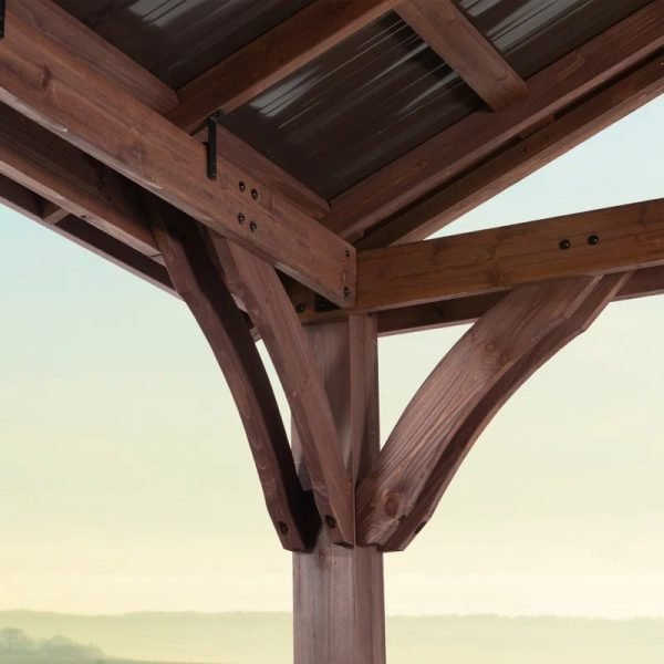 Backyard Discovery Arlington 12' x 12' Cedar Wood Outdoor Patio Gazebo - Image 7