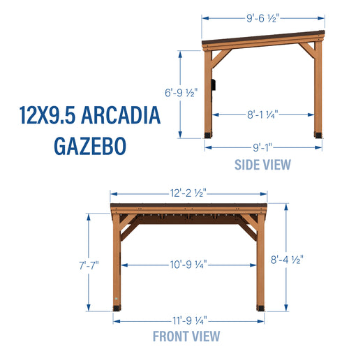 Backyard Discovery Arcadia 12' x 9.5' Cedar Gazebo with PowerPort - Image 2